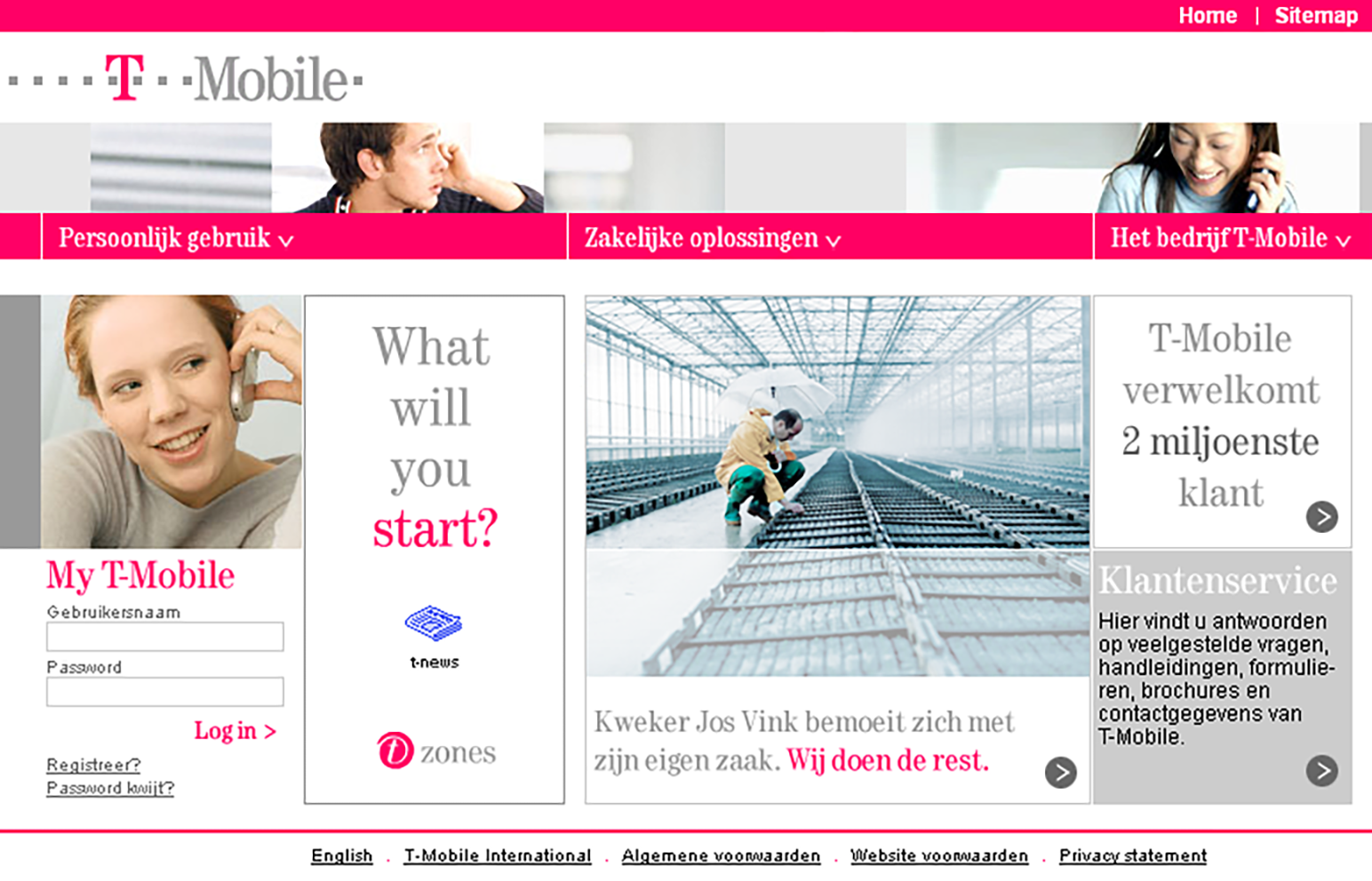 T-Mobile homepage design