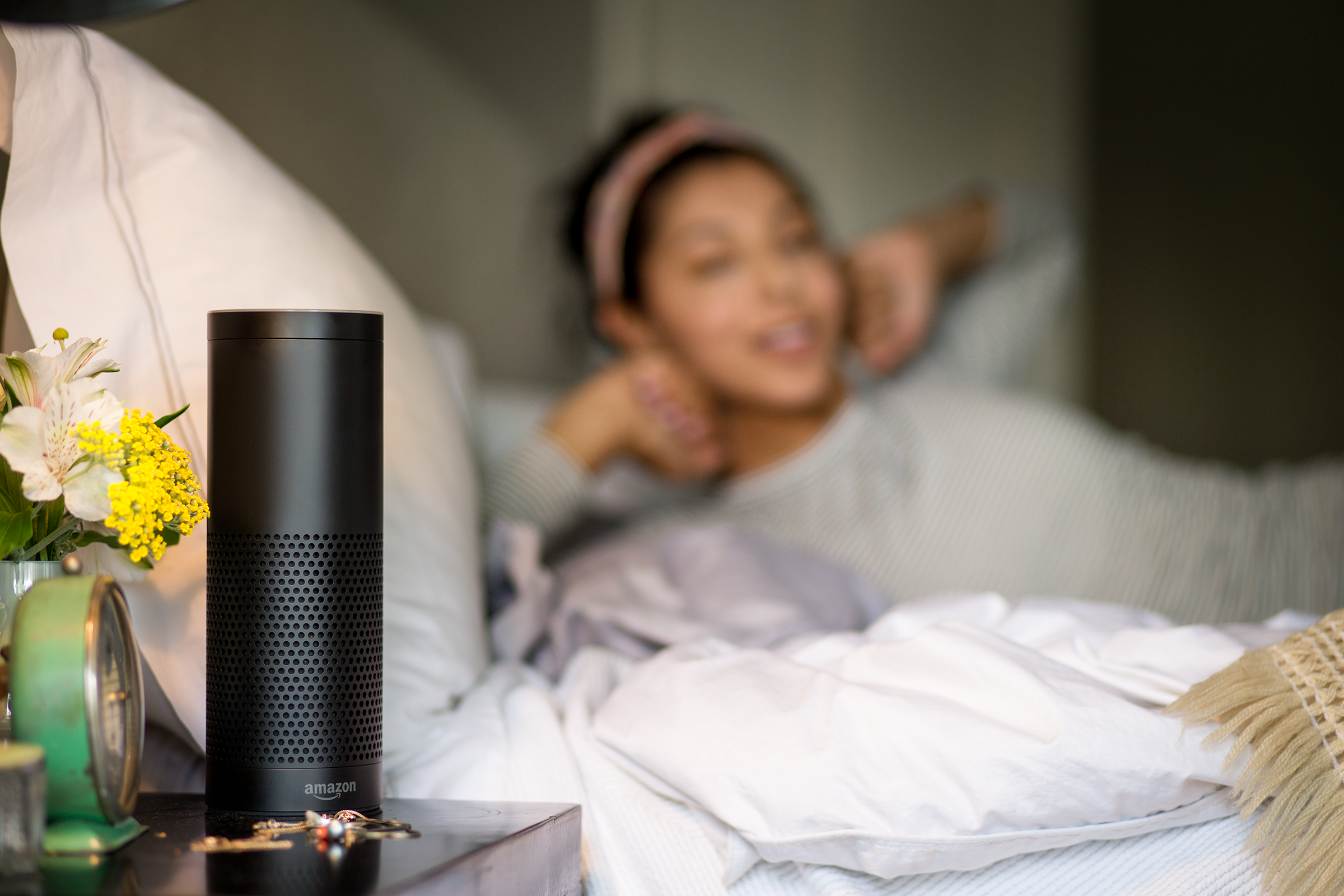 Alexa Echo in bedroom